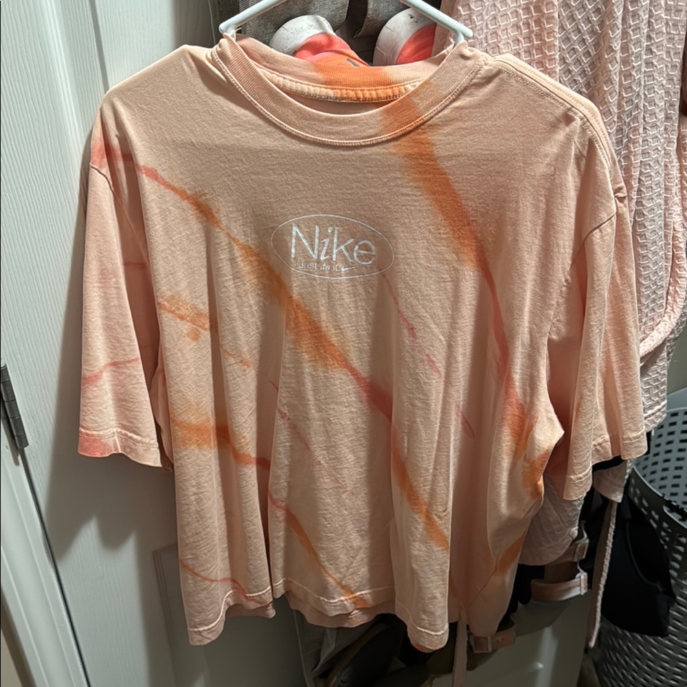 Nike Peach and Orange Tie-Dye T-Shirt